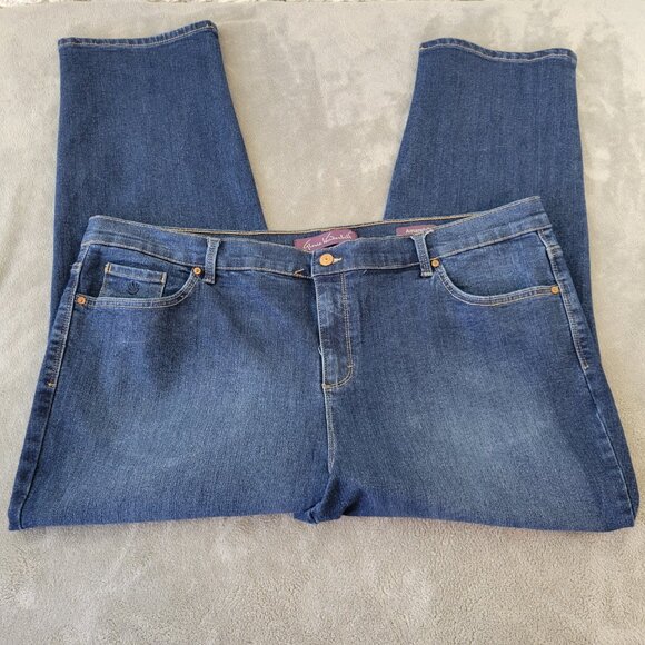 Gloria Vanderbilt Denim - Gloria Vanderbilt Amanda 22W Dark Wash Jeans Straight Leg Stretch Denim SL90E